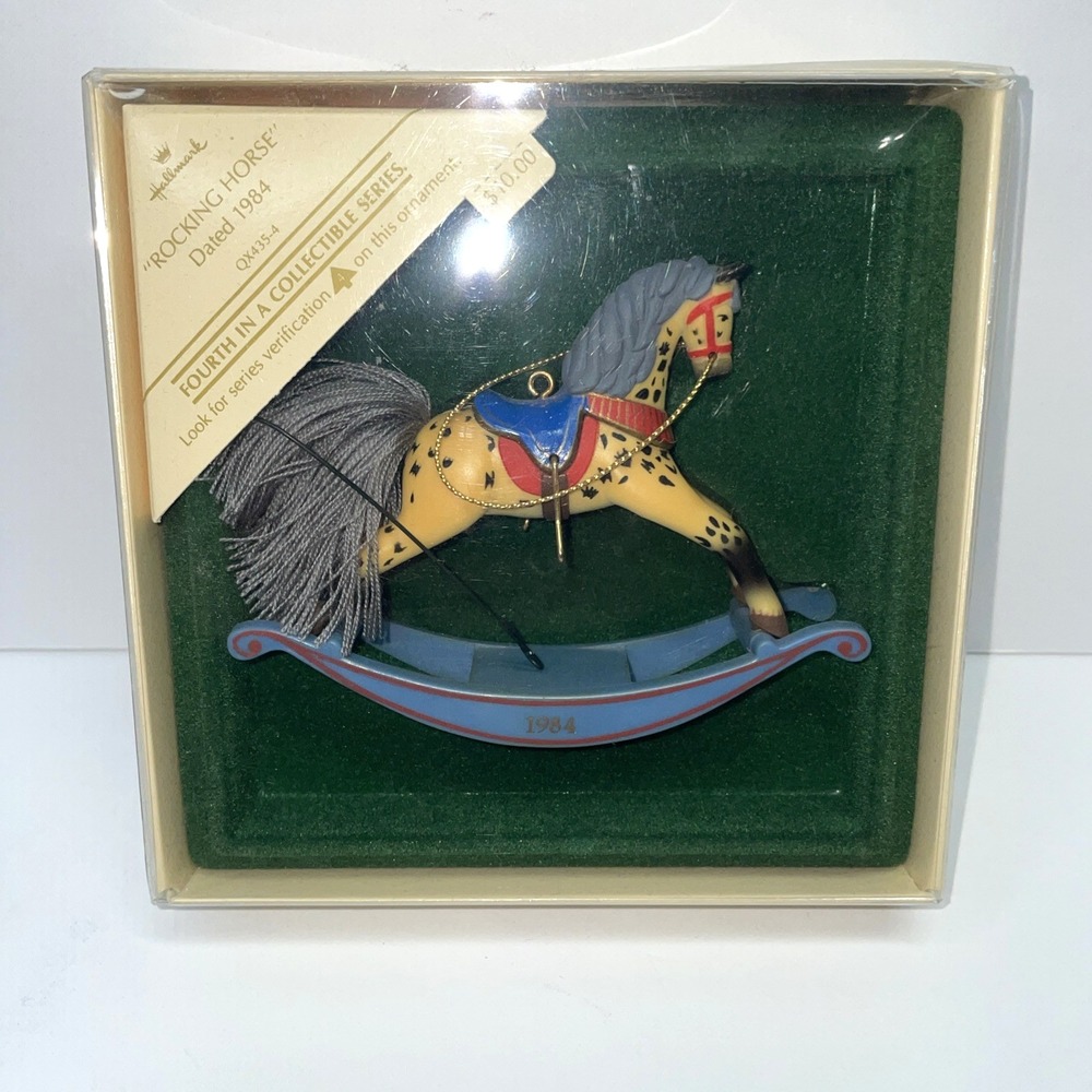 1984 Hallmark Keepsake Ornament Christmas Rocking Horse 4th in Collectors Series